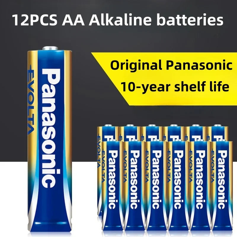 Batterie alcaline Panasonic AA 1,5 V, confezione da 12 pezzi, adatte per fotocamere digitali, torce elettriche, lettori CD, mouse wireless, ecc.