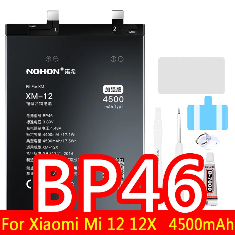 NOHON Batteria Per Xiaomi Mi 10 9 8 11T Pro 10T 11 Lite 12 12S 12X 13 6 5 MAX MIX 4 3 2 2S BM4R BM53 BM55 BM58 BM59 BP42 Batteria