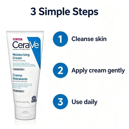 Crema Idratante Viso e Corpo CeraVe 170g, Crema per la Pelle con 3 Ceramidi Essenziali e Acido Ialuronico