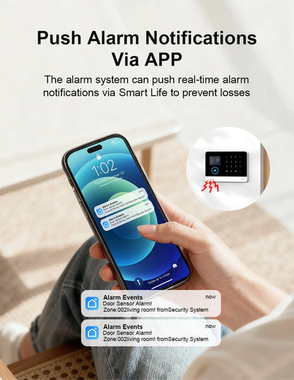 Sistema di Allarme PGST per Casa, Allarme di Sicurezza WIFI Antifurto con Sensore di Movimento per Porte, Compatibile con Tuya e Alexa