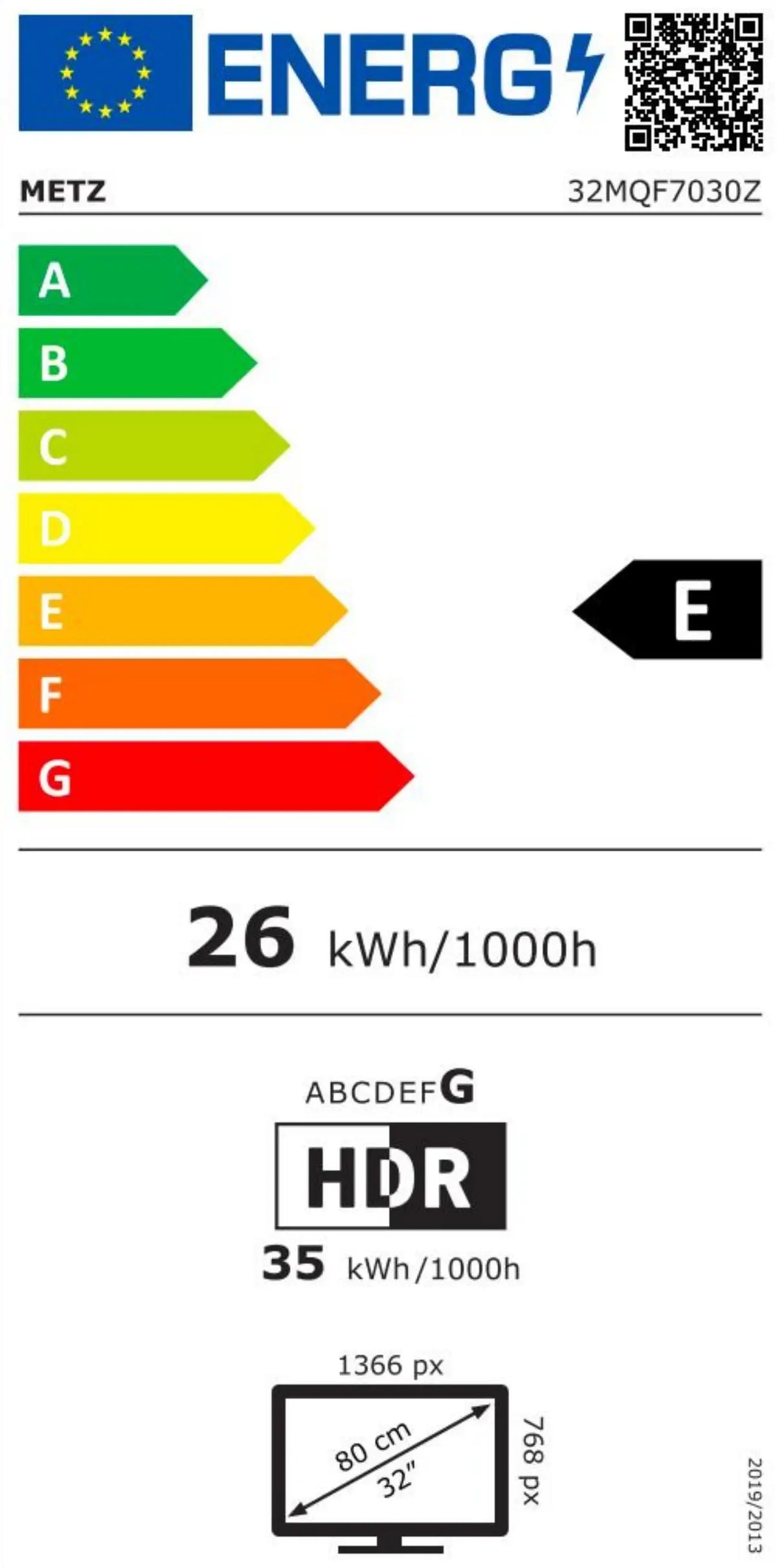 TV Smart LED Metz QLED 32" 40 Pollici Google Tele HDR 10 Audio Dolby Bluetooth 5.1 Sintonizzatore per la Salute degli Occhi 2025 32Mqf7030Z