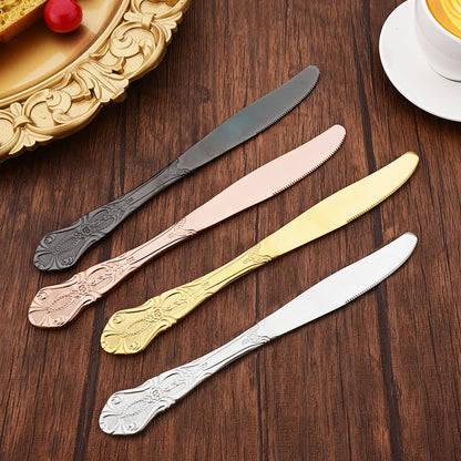 Set di posate da 20 pezzi in acciaio inossidabile color oro rosa, coltello, forchetta, cucchiaio, posate da tavola, stoviglie da cucina