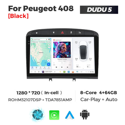 DUDUAUTO 512GB Wireless CarPlay Android Auto Per Peugeot 408 Per Peugeot 308 308SW Autoradio Lettore Multimediale DSP WIFI GPS AMP