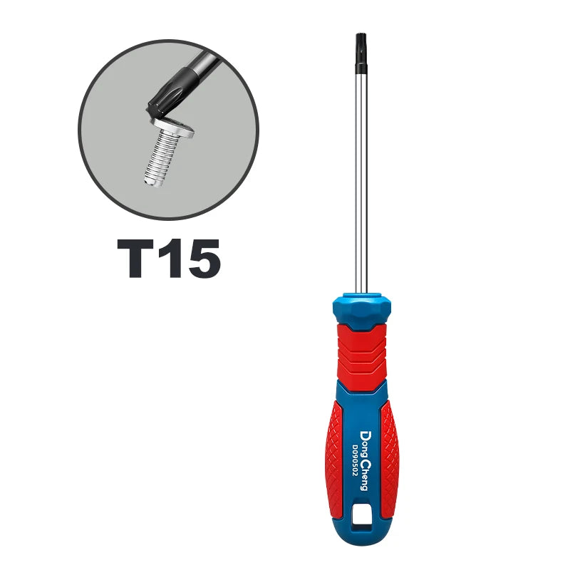 Set di Cacciaviti Torx T8 T10 T15 T20 T25 T27 T30 T40 in Cromo Vanadio con Punta Magnetica Antiruggine, Manico in TPR, Alta Coppia, Utensile a Stella