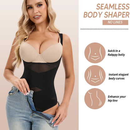 Perizoma in rete Body Shapewear Donna Nuovo Shaper per tutto il corpo Vita sottile Tummy Control Intimo Pancia piatta Corsetto sottoseno