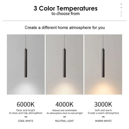 Lampade a sospensione a LED nere con cavo Decor per camera da letto TV Sfondo Lampade a sospensione sospese regolabili per sala da pranzo