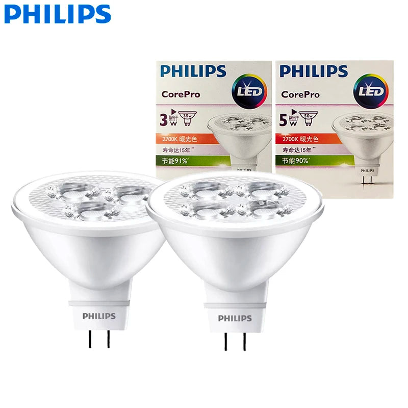 Philips CorePro Faretto LED MR16 3W 5W 12V Lampadina riflettente GU5.3 Supporto 2700K 6500K Lampada EyeComfort bianca per negozi di hotel