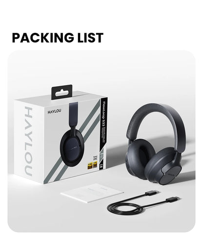 HAYLOU FlowLoop S33 Cuffie Wireless Over-Ear Bluetooth con Cancellazione Attiva del Rumore 45dB, Hi-Res LDAC, 100h di Autonomia