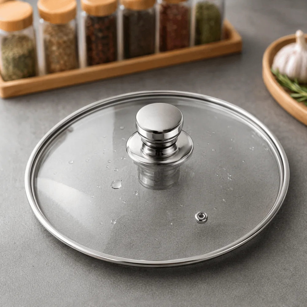 Pentola per zuppe in acciaio inossidabile con fondo doppio e coperchio, utensile da cucina in acciaio inossidabile multifunzionale, disponibile nelle misure 18/20/22/24 cm, con rivestimento antiaderente.