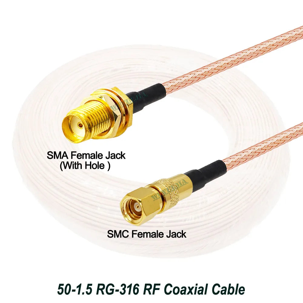 Linea di collegamento SMA a SMC Interfaccia RF SMC Spina maschio SMA a prolunga jack femmina SMC Cavo coassiale adattatore RF 50-1,5 RG-316