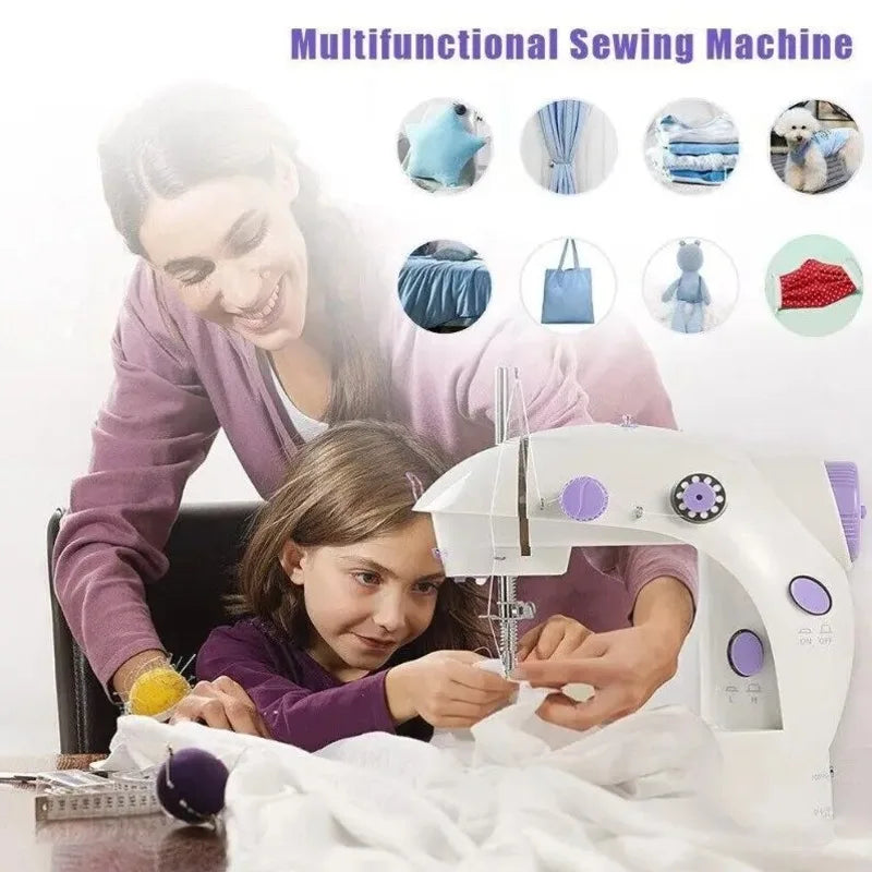 Macchina da cucire elettrica portatile con 12 punti incorporati, mini strumento da cucito domestico per principianti, macchina da cucire da tavolo per riparazioni e progetti fai-da-te domestici