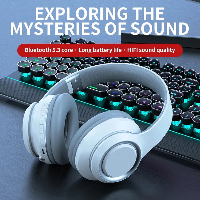 Nuovissime Cuffie Wireless Shoumi, Auricolari Bluetooth, Grandi Caschi con Microfono, Supporto per Scheda TF, Riproduzione Mp3 e Schermo Display