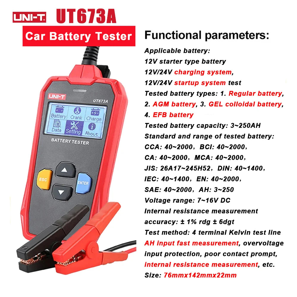 Multimetro Automobilistico UNI-T UT105+ UT107 PLUS, Tester per Batterie Auto UT673A UT675A, Misuratore di Spessore Rivestimenti UT343A UT343D