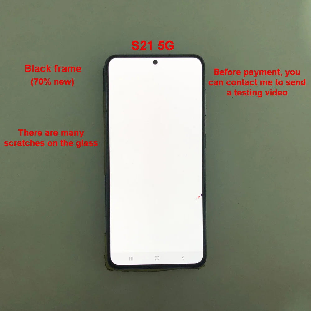 Display LCD Super AMOLED per Samsung S21 5G G990F G991F G991U G991B/DS, Schermo Touch Digitizer 6.2'' con Difetti, Ricambio Schermo