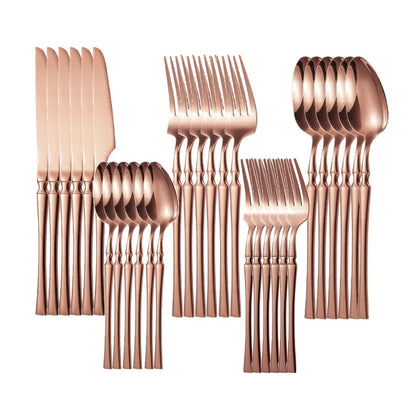 Set di posate in acciaio inossidabile da 30/40/60 pezzi, coltello, forchetta, cucchiaio da caffè, stoviglie, lavabili in lavastoviglie