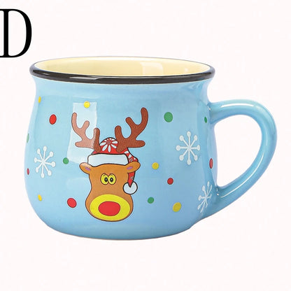 Nuovo 4/1PC Kawaii Natale Tazze Tazze di Ceramica Babbo Natale Alce Figurine Regalo Creativo Per Ufficio Casa Latte Caffè Tazza di Tè Coppie