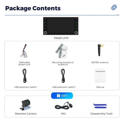 MEKED Autoradio Linux 7 Pollici con CarPlay Wireless e Android Auto per Toyota Yaris Corolla RAV4 Avensis Aygo Prius, Lettore Multimediale Universale 4K con Schermo per Telecamera Posteriore