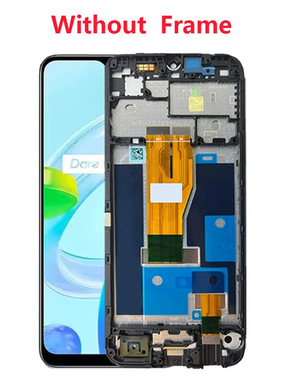 Display LCD da 6,5' per OPPO Realme C33 2023, digitalizzatore touchscreen completo con telaio di ricambio, parti di ricambio RMX3624 RMX3627