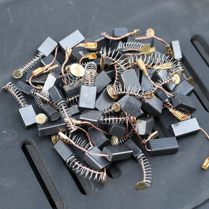 Kit di Riparazione con 100/50x Spazzole di Carbone, Parti di Ricambio per Utensili Elettrici, Adattamento Universale, Set Misto di Spazzole di Carbone