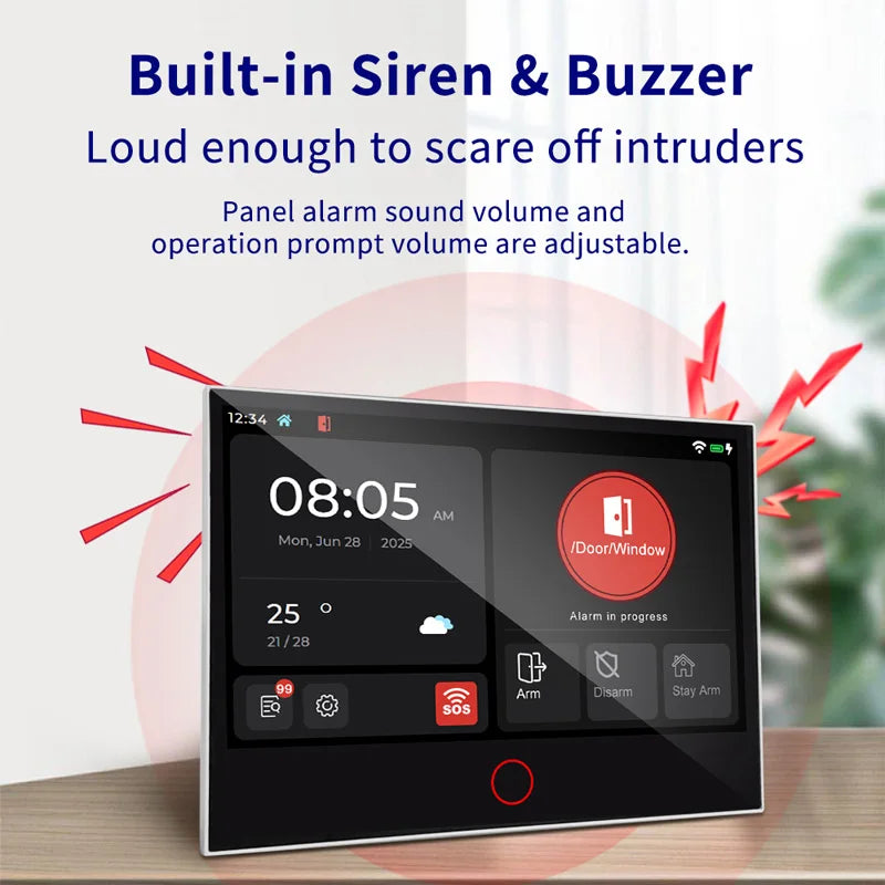 Consegna veloce KERUI Tuya WiFi + 4G Set di sistemi di allarme domestico con touch screen da 7 pollici dal magazzino ES Protezione di sicurezza dell'allarme G70
