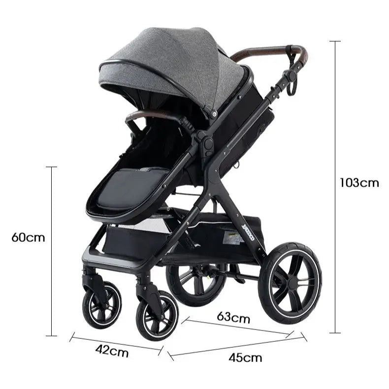 Nuovo passeggino di lusso 3 in 1 carrozzina da viaggio portatile pieghevole carrozzina alta paesaggio telaio in alluminio passeggino neonato