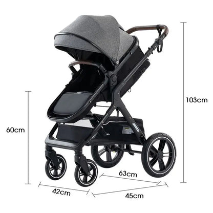 Nuovo passeggino di lusso 3 in 1 carrozzina da viaggio portatile pieghevole carrozzina alta paesaggio telaio in alluminio passeggino neonato