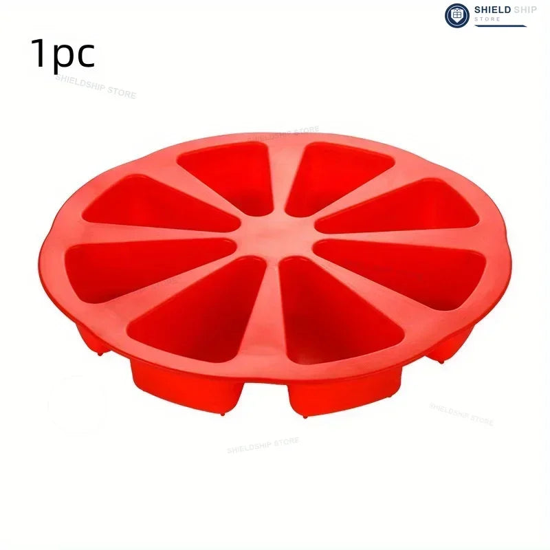 Set di stampi triangolari in silicone per torte - adatti a teglie da forno antiaderenti con 8 cavità, ideali per brownies, pancake, cupcake, ecc.