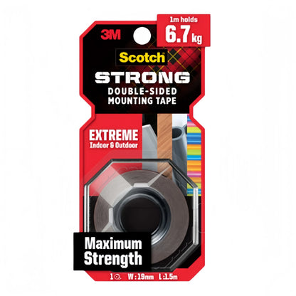 Nastro Biadesivo 3M 414 per Montaggio, Nastro Adesivo in Schiuma Resistente, Impermeabile per Esterni, per Vetro, Metallo, Legno, Muro, 19mm 1.5m 4m