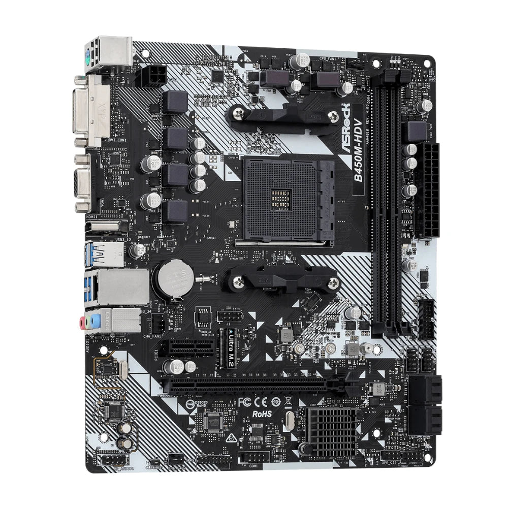 ASROCK B450M-HDV R4.0 AMD B450 Scheda madre AM4 Supporto Ryzen 5 5600 5500 Ryzen 7 5700G 3700X 3 3200G CPU DDR4 M.2 HDMI Micro ATX