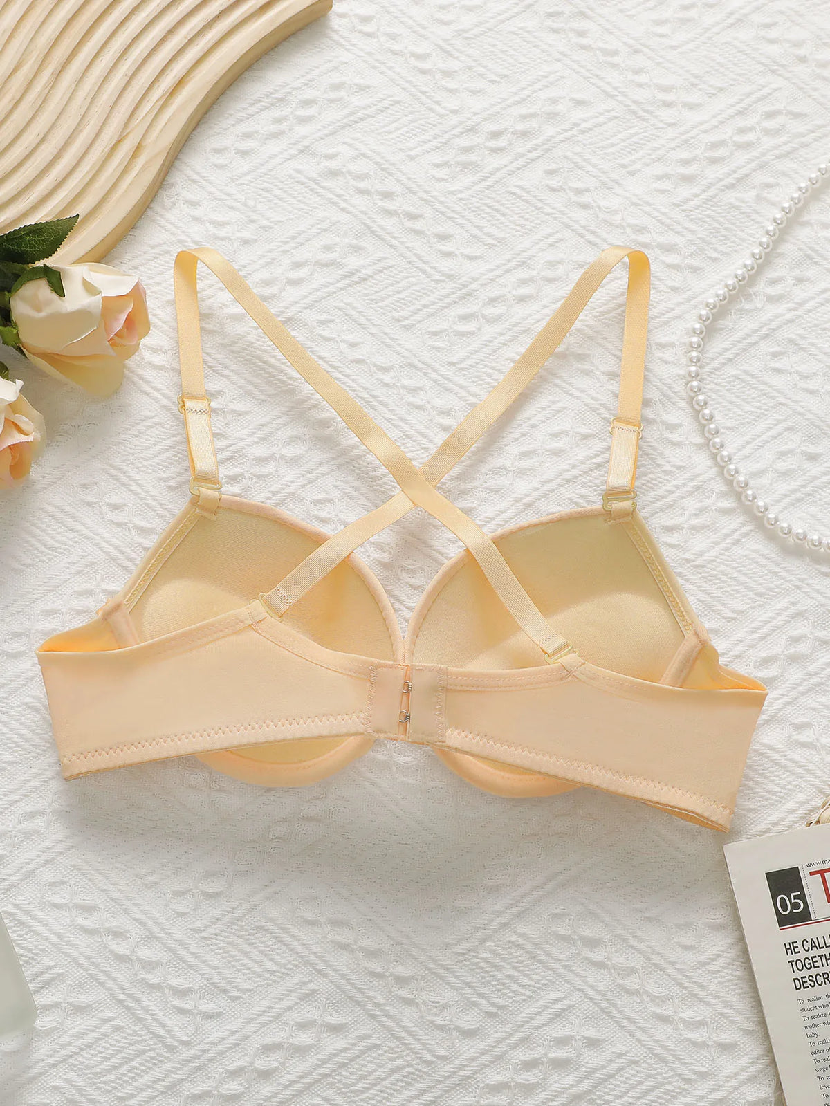 Reggiseno push-up con coppe imbottite e schienale decorato, lingerie sexy da donna - Intimo sexy ﻿ A2122