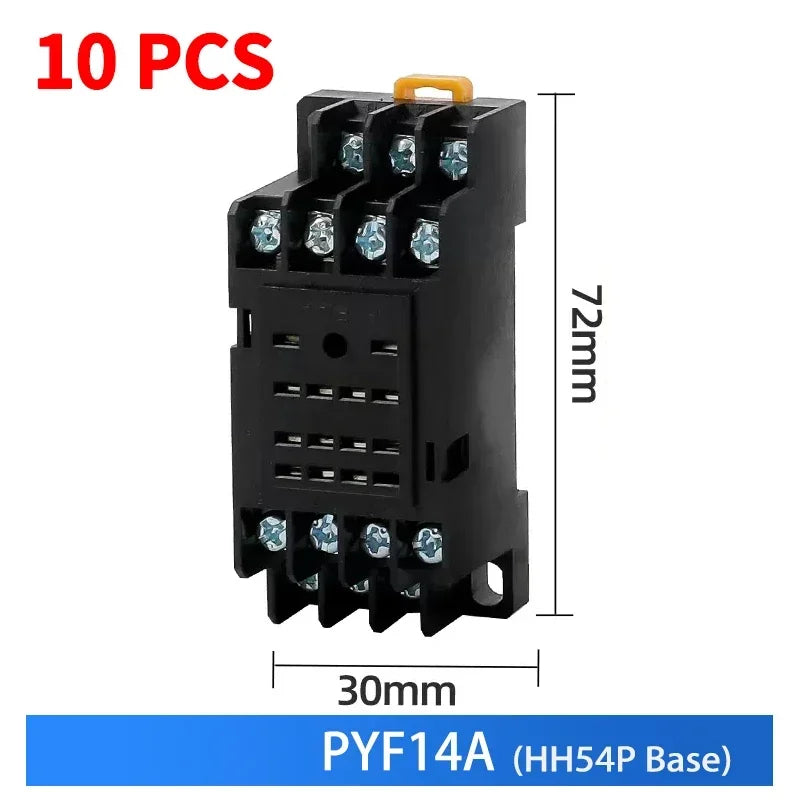 10 pz per relè di controllo miniaturizzati all'ingrosso piccolo relè intermedio AC 12V DC C24 AC220 HH52P HH53P HH54P HH62P HH63P HH64P