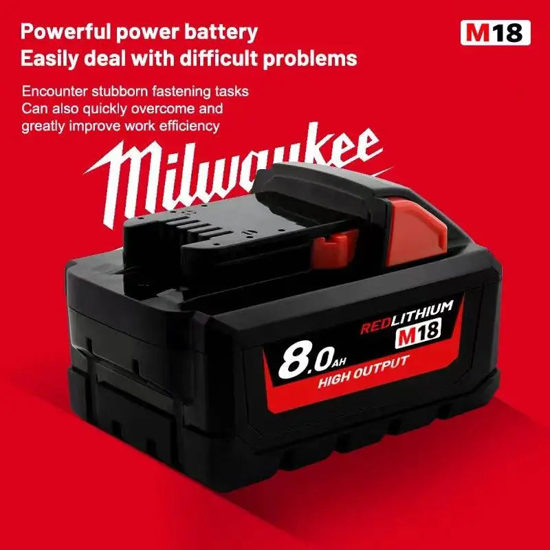 Nuova Batteria Milwaukee M18 8.0Ah ad Alta Potenza 18V Ricaricabile agli Ioni di Litio per Utensili Elettrici Cordless Milwaukee M18 Batteria 8Ah