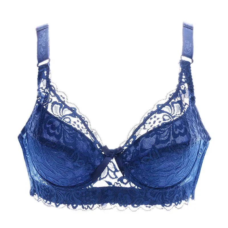 Reggiseno sottile a copertura totale, senza ferretto, regolabile, in pizzo, per taglie forti, copri seno, coppe B C D, reggiseno in pizzo taglie grandi 2028