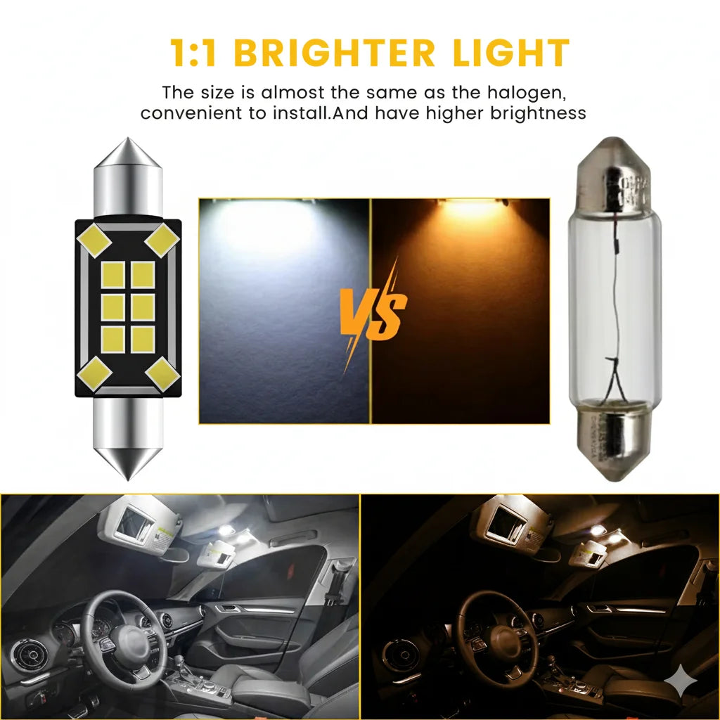 Kit Luci LED per Interni Auto per BMW E36 E46 E90 E91 E92 E93 E87 E81 F20 F30 E39 E60 E61 F10 F11 E38 E65 E66 328i 2005 2011 2012