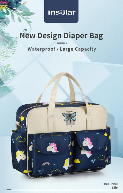 Borsa per pannolini impermeabile di nuovo stile borsa da viaggio Messenger di grande capacità borse multifunzionali per passeggino madre maternità