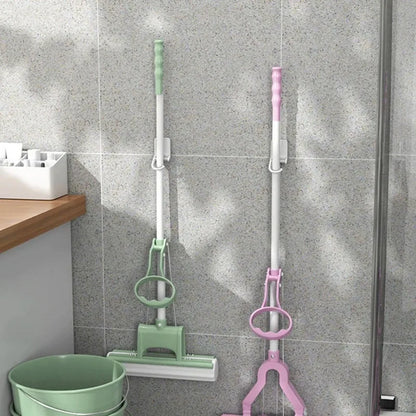 Supporto da parete autoadesivo multiuso per scopa e mocio, gancio portaoggetti, appendimocio, portaoggetti per cucina e bagno