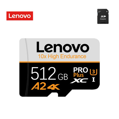 Scheda micro SD Lenovo ad alta velocità 1tb 512gb 256gb 128gb A2 U3 V30 Classe 10 TF, scheda di memoria 4K ad alta velocità per drone, fotocamera e telefono.