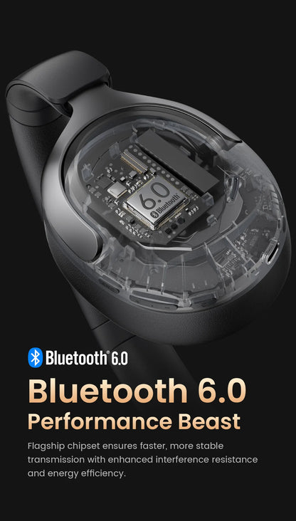 HAYLOU S40 ANC Cuffie wireless Bluetooth 6.0 Audio ad alta risoluzione Cuffie over Ear Auricolari ibridi con cancellazione attiva del rumore da 50 dB