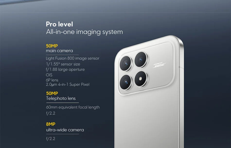 POCO F8 Pro 5G Versione Globale Smartphone Snapdragon ®   8 Elite Display AMOLED HyperRGB da 6,59 pollici 120Hz 6210mAh NFC