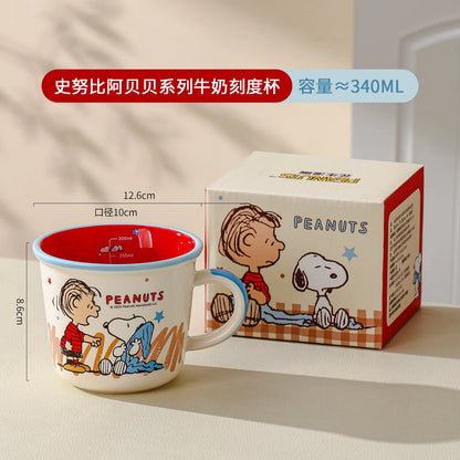 Set di Tazze in Ceramica Colorata da 340Ml con Snoopy, Design Carino con Manico, Bellissima Tazza per Caffè e Acqua per Casa e Ufficio, Regalo di Compleanno per Bambini