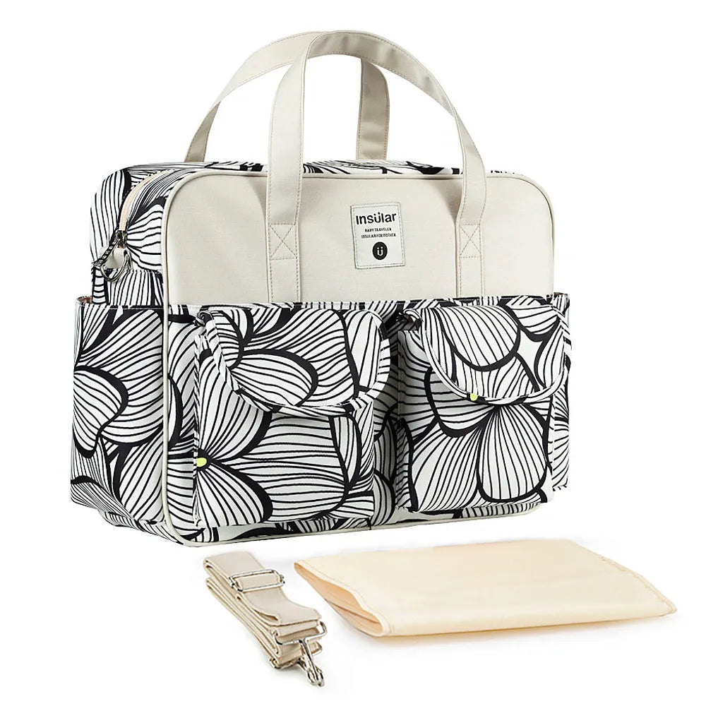 Borsa per pannolini impermeabile di nuovo stile borsa da viaggio Messenger di grande capacità borse multifunzionali per passeggino madre maternità