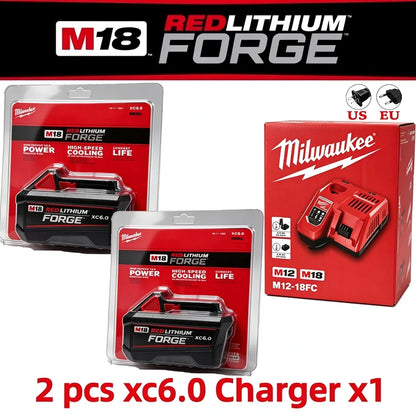 Milwaukee 100% M18 REDLITHIUM FORGE 6.0 Batteria – Ioni di Litio Standard, 18V, 48-11-1861 Per Tutti gli Utensili Elettrici a Batteria della Serie M18
