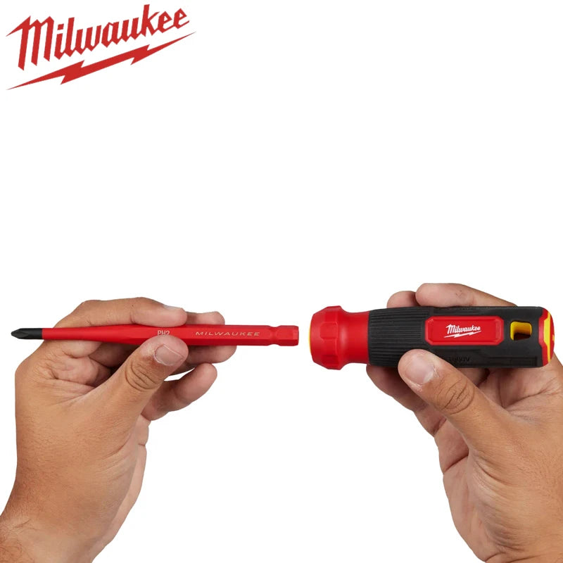Milwaukee Set Cacciaviti Isolati 4-in-1 1000V con Punte Sottili Intercambiabili, Set Cacciaviti Multiuso, Utensile Manuale 48-22-2216