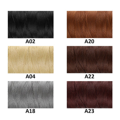 6 rotoli/1 rotolo 150D fatto a mano 0. Filo da cucito in pelle da 8 mm – 13 iarde, 6 colori di filo cerato piatto intrecciato, finitura uniforme – non si rompe – filo in pelle a 16 fili – adatto per cucire borse, arti
