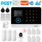 Sistema di allarme domestico PGST, 4G, WIFI, GSM, allarme di sicurezza, antifurto con sensore di movimento per porte, controllo tramite l'app Tuya Smart, compatibile con