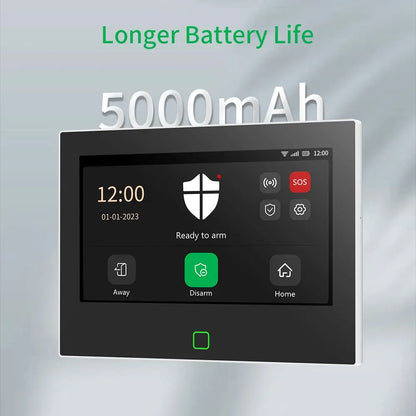 Sistema di allarme domestico Staniot da 7 pollici, wireless, WiFi, 4G, Tuya Smart, kit di protezione di sicurezza con sirena integrata da 115 dB e batteria da 5000 mAh