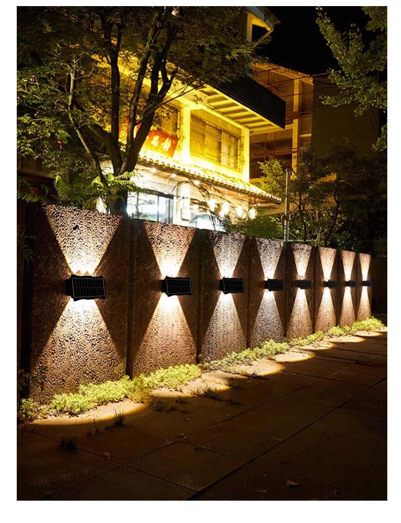 3 pezzi/1 pezzo Lampada da parete solare per cortile, strada, impermeabile, lampada da giardino esterna, decorazione solare per la casa, illuminazione da parete a LED per esterni