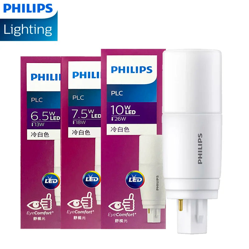 Lampada Tubolare LED PHILIPS PLC 2P G24d 6.5W 7.5W 10W MyCare, Downlight a 2 Pin 3000K 4000K 6500K Bianco, Sostituzione per Tubi Fluorescenti PL-C
