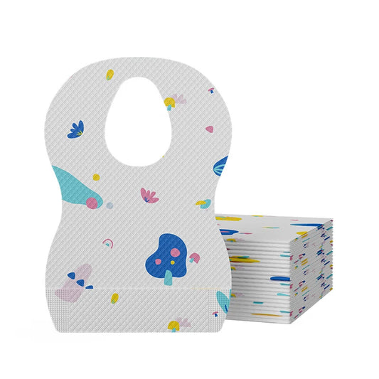 20 Pezzi Bavaglini Monouso Avent Impermeabili con Retro in PE e Nucleo Assorbente, Morbidi, Non Tessuti, Anti-Perdita per Pasti e Viaggi dei Bambini
