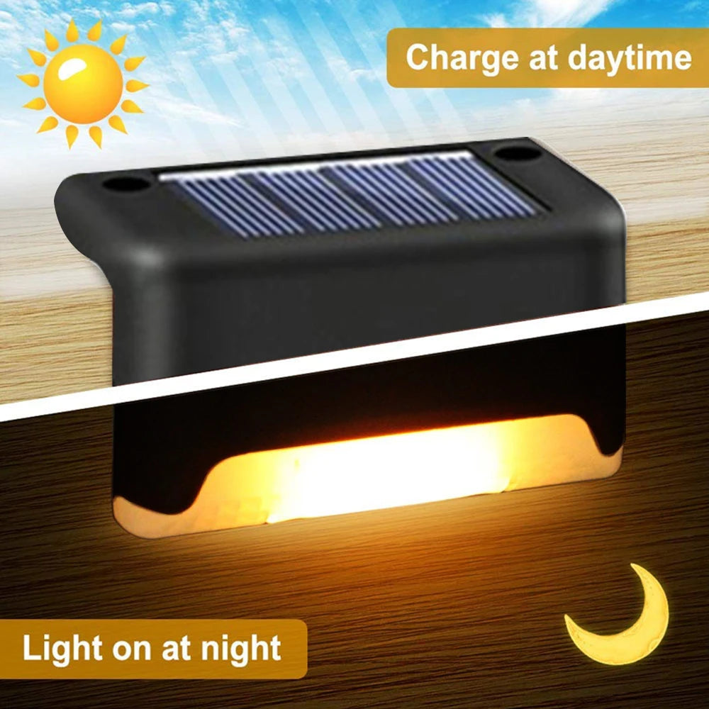 Lampada da gradino solare a LED bianca calda, luci da giardino per esterni, decorazione per balcone impermeabile, per recinzione per scale da patio